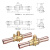鸿森QFT冷媒球阀 6-54mm焊接口机组管道截止阀空调冷库雪种控制阀 QFT-16V【15.88mm】【带加注口】