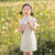 辅宾儿童旗袍夏季中国风女童改良中式礼服连衣裙小女孩洋气薄 白色-烫金花-短.袖 110