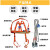 户外爬电线杆双保险电工安全带国标高空作业电力防坠落安全绳腰带 铆钉+防磨套型 围杆带