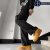 ZOCI2023新款设计感高街绑带微喇叭直筒牛仔裤男黑色休闲工装裤ins 黑色 S