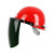 希凡里定制适用烧电焊防护罩脸部头戴式安全帽面罩焊工面屏焊帽子全脸打 灰色面屏+支架+红色安全帽
