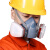 工业喷漆消防专用全脸防护呼吸化工防尘面罩 7502蓝色矽胶+3号梯形滤毒盒 其他