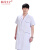 仙马王子 医院工作服 护士服 白大褂（尺码备注） 女款西装翻领白色短袖 套 女款医生服加蓝边短袖