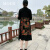 MODX虞之婧服饰时尚春宽松大码显瘦气质中长款休闲开衫披肩外套 红色牡丹花 XL(90-115斤)