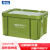 幸蕴大号绿色工业储物箱塑料箱带盖周转箱带轮收纳整理箱430*290*245