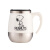 SNOOPY史努比大肚办公杯情侣马克杯304不锈钢咖啡杯子宿舍家用水杯带盖 白色 420ML
