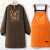 定制围裙长袖防油罩衣女2023可爱冬季厨房时尚工作服防水 好运兔橙色BC601+咖色BC801长袖