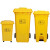 垃圾桶废物桶脚踏桶黄色医院大号户外诊所废弃物240L脚踩 100L加厚有轮款顺丰