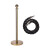 月桐（yuetong）圆球金色礼宾杆隔离护栏含麻绳 YT-D0471 含金色杆+银钩黑色麻绳 950×320×51mm 1套