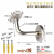 蕴璞不锈钢304实心墙托七字弯支架装饰木扶手楼梯栏杆固定配件 60*80固定平片+螺丝（304）