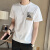 WXAW香港原创潮牌男装短袖T恤男薄款夏季新款修身帅气体恤上衣 黑色 2XL