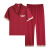伯西亚（BORCHIARL）品牌情侣睡衣夏新款红色丝绸女短袖长裤本命男女结婚套装 图4 L