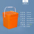 加厚活鱼钓鱼桶可坐人超轻多功能桶自制改装桶打水桶野钓装备钓箱 正方形桶-10L-橘色