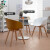北欧白色洽谈椅实木餐椅简约小户型咖啡厅座椅创意丹麦设计师椅子 灰色软包 官方标配