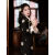 LBML新中式连衣裙黑色加绒旗袍2023冬季新款改良版复古中国风气质淑女 黑色 加绒 S