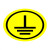接地标识确保电力地线标签械电器警示贴纸设备安全标志警告标示 黄色接地 4x4cm