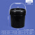 黑色pp广口桶工业级水桶塑料桶密封桶油漆桶油墨桶胶桶桶小桶大桶机油桶带盖带提手黑色避光桶 4L-黑色(高品质）