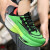 疾步（JIBU）夏季网面透气运动鞋男款青少年前掌气垫减震耐磨跑步鞋学生跑鞋男 渐变绿 44