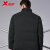 特步（XTEP）男立领羽绒服2023冬季新款鸭绒保暖防风外套加厚夹克运动上衣 正黑色 3XL