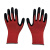 安迪丁腈掌浸涤纶劳保手套 耐磨防油防水耐酸碱手套 工地机械手套 黑色+红色 L 实用装(12双)