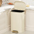 厨房垃圾桶2024不锈钢客厅大容量带盖脚踩高颜值商用大号 50L-奶油白-压纹厨房专用高桶