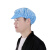 米囹适用帽无尘帽防尘帽子蓝色白色小工帽车间工作帽披肩厨师帽劳保 鸭舌帽蓝色