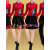 承蜜纤伽广场舞服装新款套装春季金丝绒舞蹈演出服中老年女跳舞衣服 9677大红上衣 M