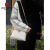 皮尔卡丹24春夏女包包贝壳小包PVC单肩斜跨时尚印花 米色