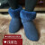 羊毛袜子冷库冰厂用水鞋雨靴内衬袜套羊皮袜中老年居家地板袜保暖 加厚羊毛深蓝色16厘米高 34-35码