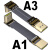 ADT标准型HDMI2.0公对公延长线 支持2K/144hz 4K/60Hz 弯头扁平线 A1-A2 50cm