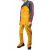 牛皮焊工服长袖围裙耐磨耐高温防火花防烫焊工防护服劳保用品 黄色高领中款100cm XL