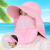 北诺遮阳帽女士夏天防晒帽可折叠太阳帽户外骑车防紫外线棒球帽子韩版 粉色-遮面款