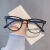 网红韩版防蓝光眼镜护眼男女潮平光镜手机眼镜框架 灰色框 镜盒+镜布