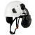 沃得斐   达林韦尔工地盔安全帽带护目镜防砸透气工程高空作业 白色带护耳安全帽