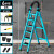梯子加厚碳钢人字梯四步折叠梯加宽踏板登高工程梯铁踏板红色 铁踏板六步蓝色