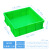 加厚正方形周转箱塑料零件盒收纳正方型塑料箱收纳盒工具箱物流箱 绿色单格400x400x130mm