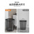 适用于精工垃圾桶大容量厨房客厅卫生间厕所卧纸篓高颜值2 深空灰+透明白 2个装【大号