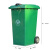 240L360L环卫挂车铁垃圾桶户外分类工业桶大号圆桶铁垃圾桶大铁桶 绿色 15mm厚带盖带轮