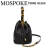 MOSPOKE质感女士手提包小众设计链条包单肩斜挎水桶包包 黑色