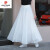 皮尔卡丹品牌雪纺裙子白色半身裙小个子下半身两层沙滩半裙长款跳舞长裙仙 黑色4372609 M-85(身高160-165)