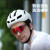 一体式骑行眼镜定制度数户外运动变色跑步自行车防风护目镜 砂白框-透明变炫蓝(变色)