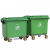 樊先森【400L垃圾车绿色】垃圾桶垃圾车户外塑料加厚移动垃圾箱保洁环卫车带轮垃圾车