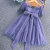 女童蕾丝连衣裙夏装2023新款感女孩网纱裙子儿童泡泡袖公主裙 紫色连衣裙 90码建议身高80厘米宝宝