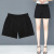 啄木鸟（TUCANO）短裤女夏季薄款2024新款冰丝五分女式宽松大码高腰休闲裤子 黑色短 XL