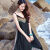 KSHK海边沙滩裙波西米亚长裙海岛海滩子泰国度假中长款女夏黑色连衣裙 S