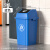 正方形带盖垃圾桶户外商用大容量厨房卫生间餐饮专用2023 100L正方灰色带盖