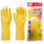 BY-7771加厚牛筋耐磨乳胶手套胶皮塑胶橡胶劳保手套黄色长款M 黄色-S码10双