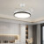 丹尼诗隐形风扇灯变频吊扇灯家用一体现代简约客厅餐厅电风扇灯中山灯具 8002白+灰+36寸变频款