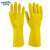 金诗洛 KY008 橡胶手套 加厚耐磨耐用清洁擦车工业劳保手套塑料手套防滑 黄色5双M