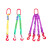 力虎王 柔性吊带吊索具套装起重行车彩色柔性吊装带成套吊具吊环吊钩组合索具 3腿2T×2m 